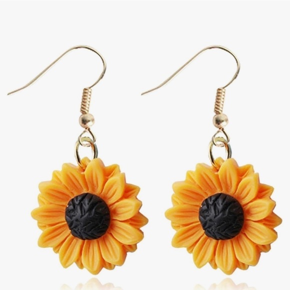 Sunflower Earring Resin Sunflower Daisy Dangle Drop Earrings for Women (new) - Picture 1 of 3